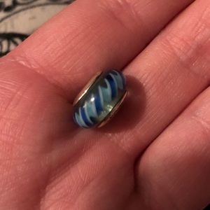 Retired, striped murano Pandora Charm